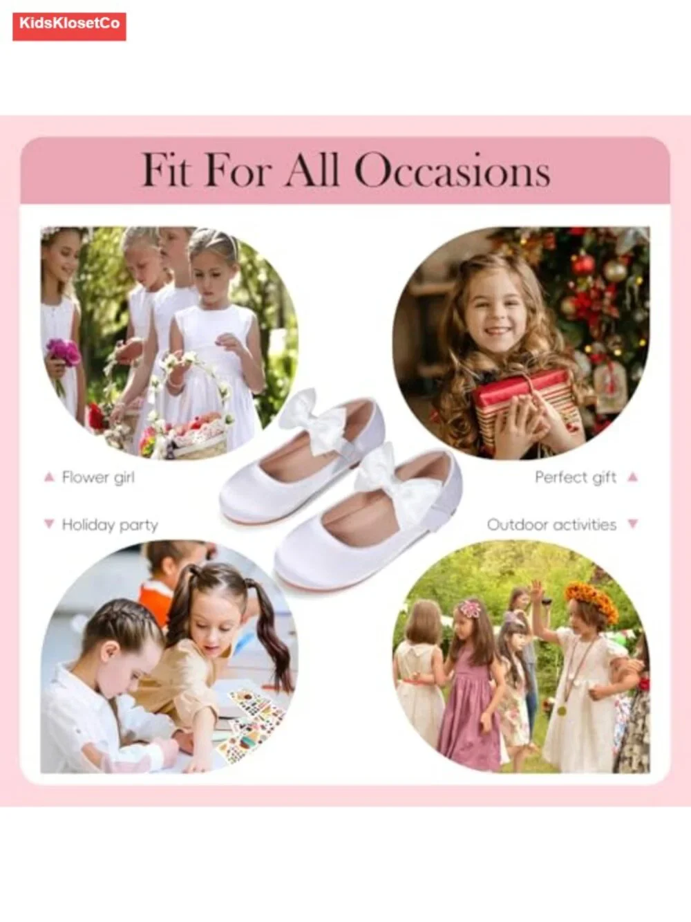 Girls Mary Jane Dress Shoes – Princess Ballet Flats for Wedding, Party & School